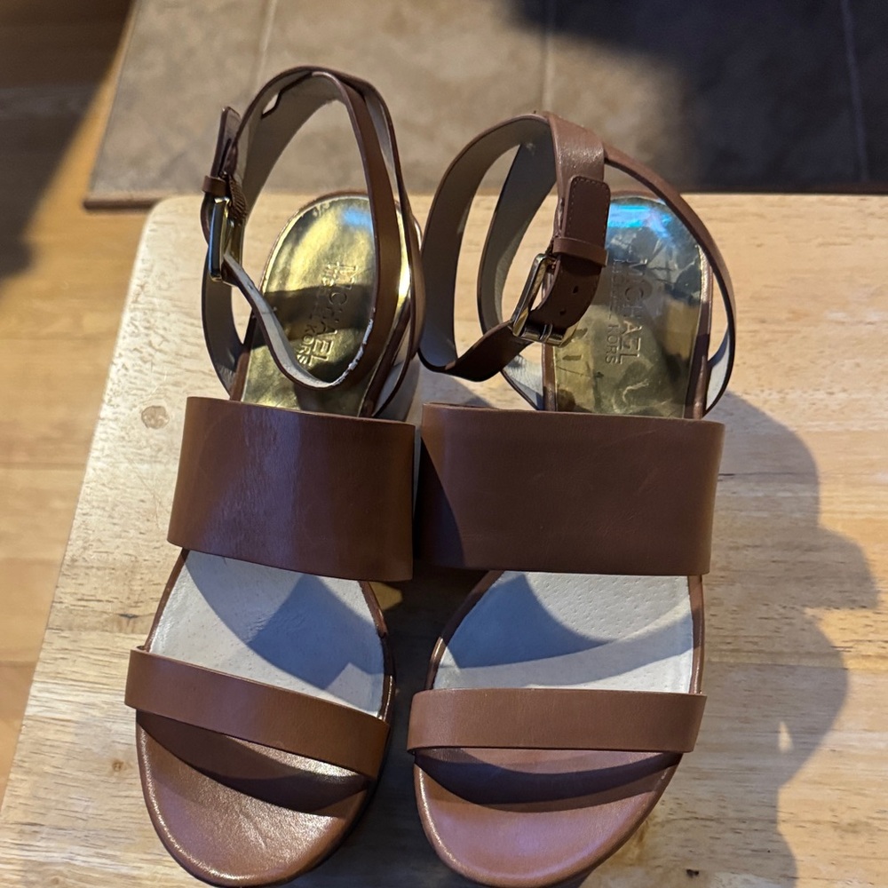 Michael Kors Brown Leather Sandals